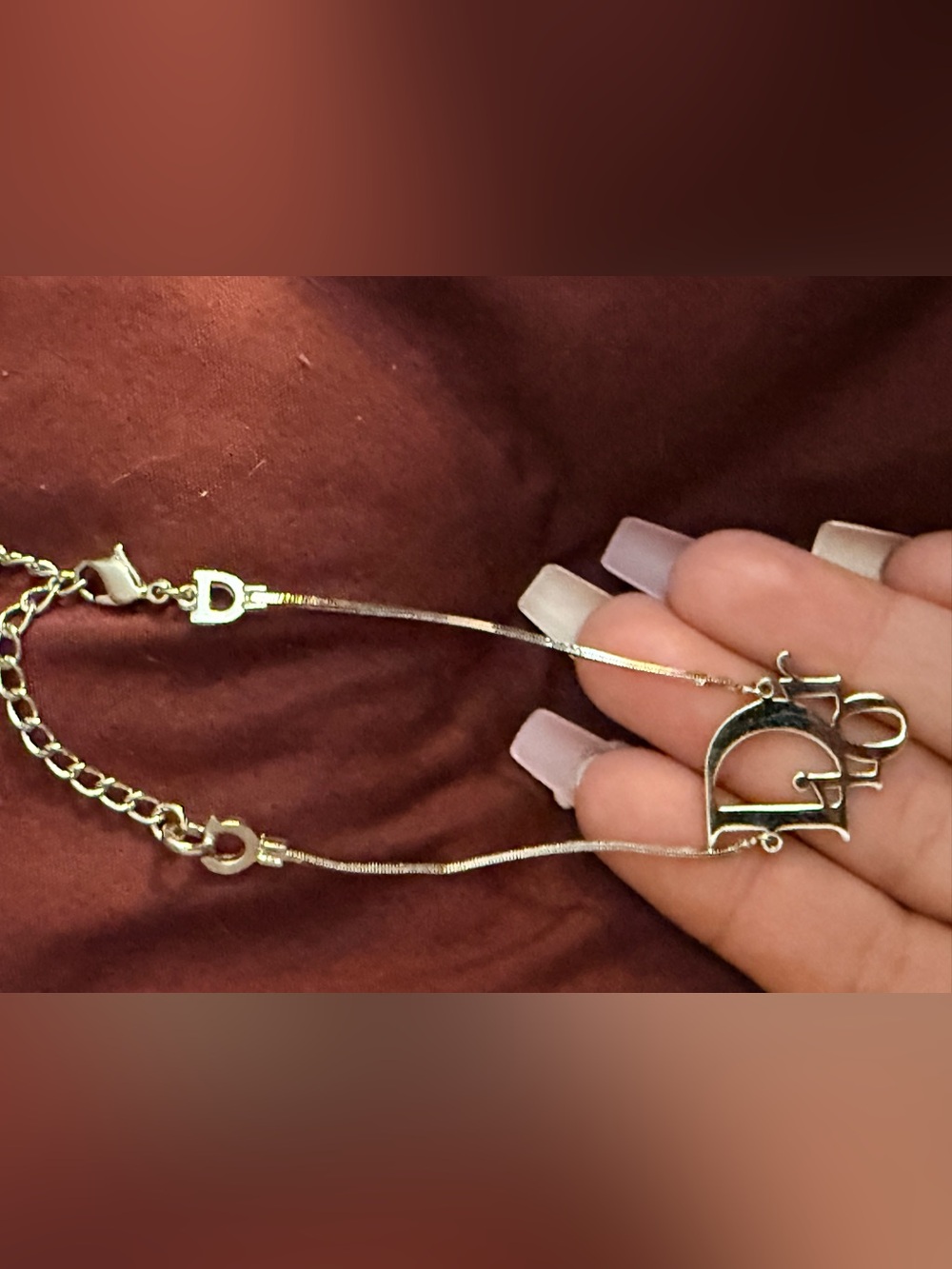 Dior silver-tone Logo Charm Bracelet